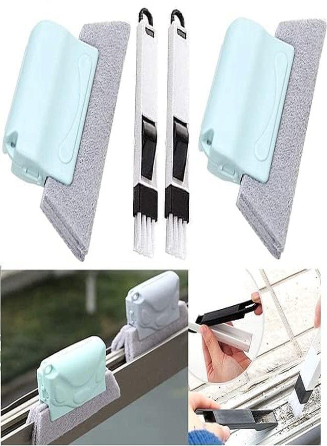 MIRARIYA Double Combo of Window Groove Frame Cleaning Brush& Dust Cleaning Brush for Window Slot Keyboard with Mini Dustpan Door Track Cleaning Tool for All Corners Edges Gaps(Multicolour- Pack of 2) - Image 1